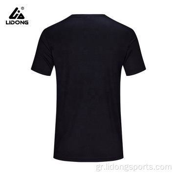 Άνδρες λεπτός αθλητικό πουκάμισο κενό αθλητικό λαιμό πληρώματος